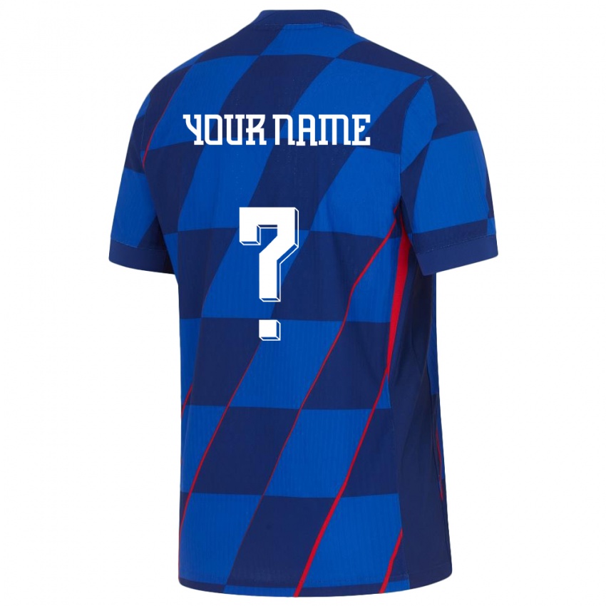 Kobiety Chorwacja Twoje Imię #0 Niebieski Wyjazdowa Koszulka 24-26 Koszulki Klubowe
