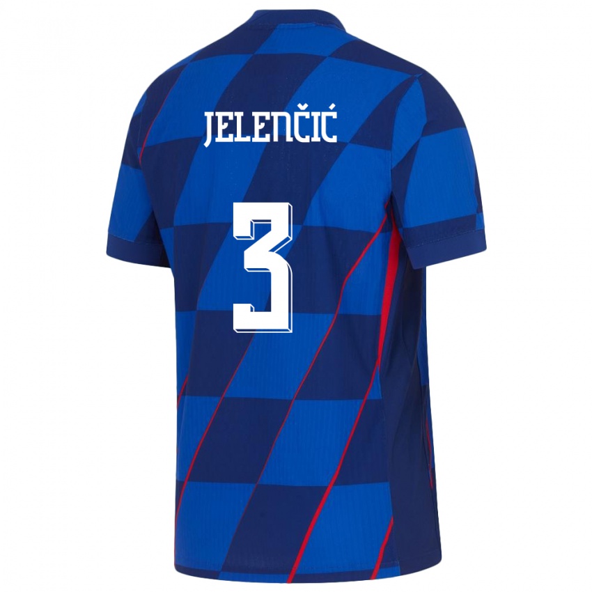 Kobiety Chorwacja Ana Jelencic #3 Niebieski Wyjazdowa Koszulka 24-26 Koszulki Klubowe