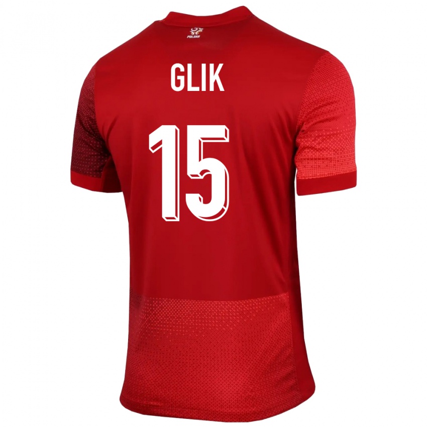 Kobiety Polska Kamil Glik #15 Czerwony Wyjazdowa Koszulka 24-26 Koszulki Klubowe