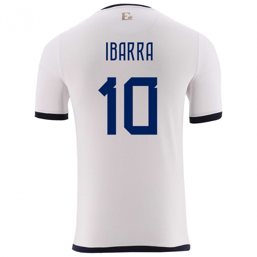Kobiety Ecuador Romario Ibarra #10 Biały Wyjazdowa Koszulka 24-26 Koszulki Klubowe