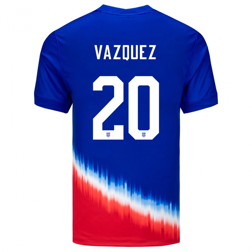 Kobiety Stany Zjednoczone David Vazquez #20 Niebieski Wyjazdowa Koszulka 24-26 Koszulki Klubowe