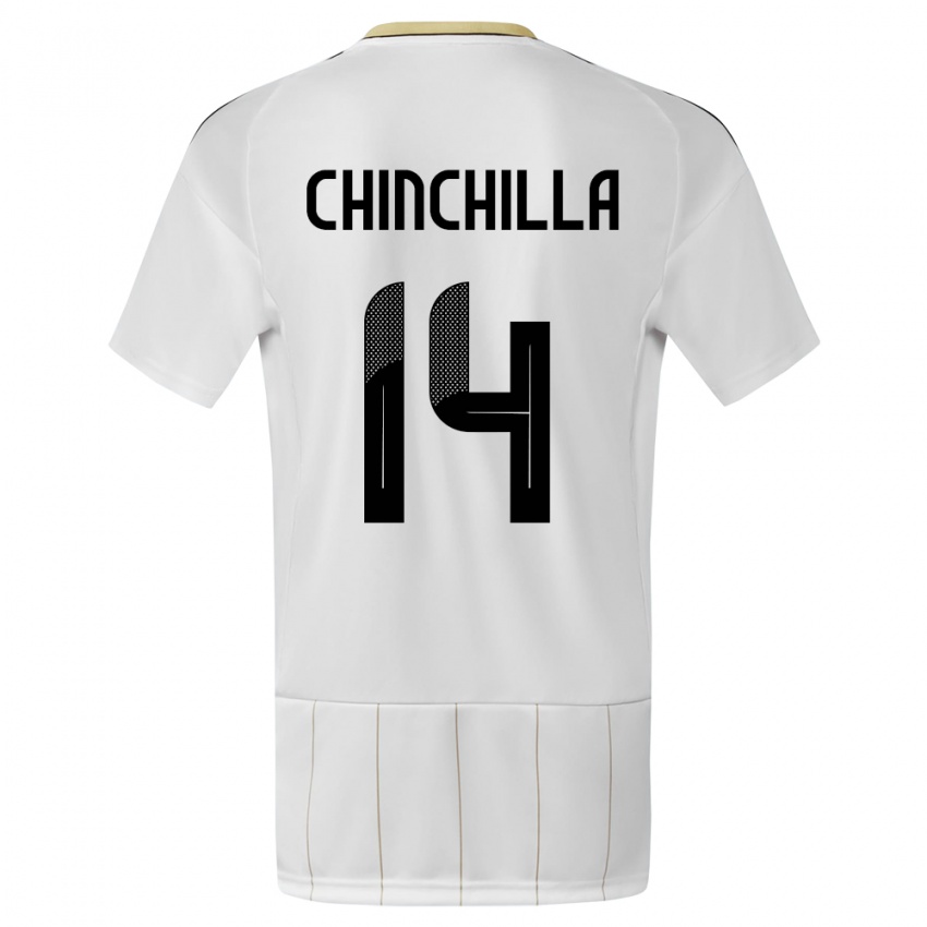 Kobiety Kostaryka Priscila Chinchilla #14 Biały Wyjazdowa Koszulka 24-26 Koszulki Klubowe