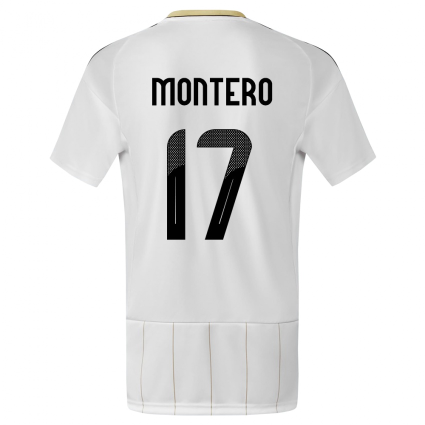 Kobiety Kostaryka Michelle Montero #17 Biały Wyjazdowa Koszulka 24-26 Koszulki Klubowe