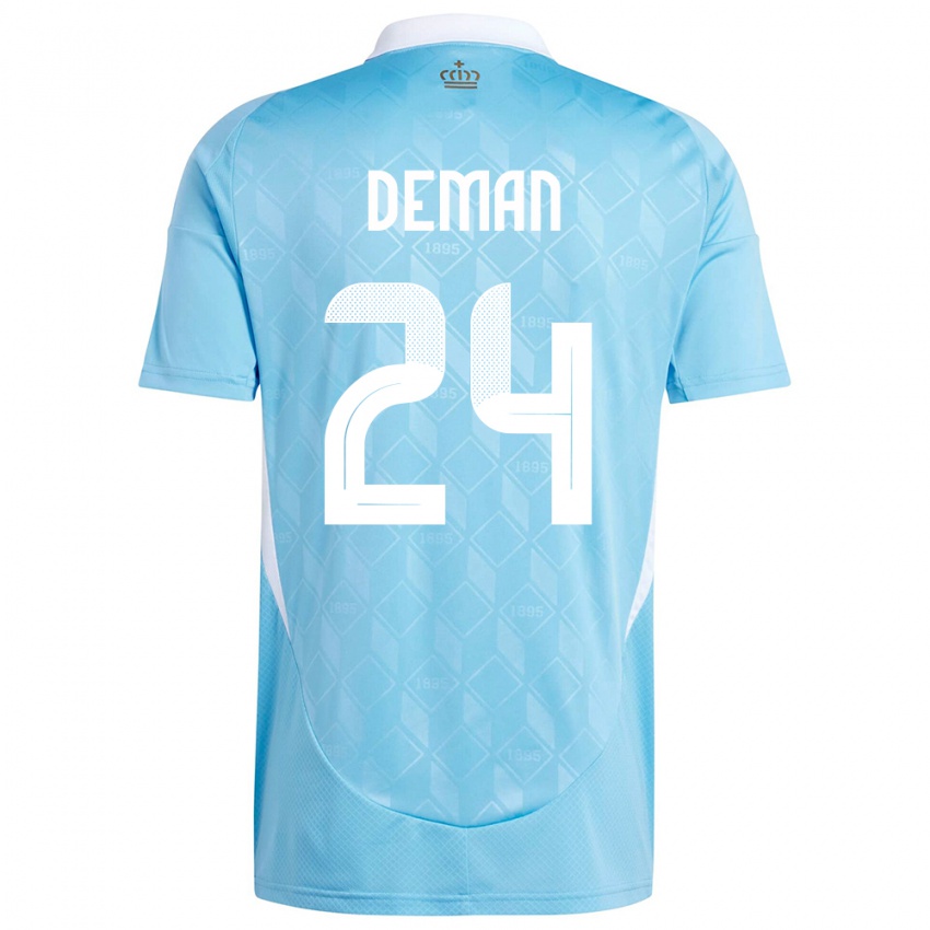 Kobiety Belgia Olivier Deman #24 Niebieski Wyjazdowa Koszulka 24-26 Koszulki Klubowe