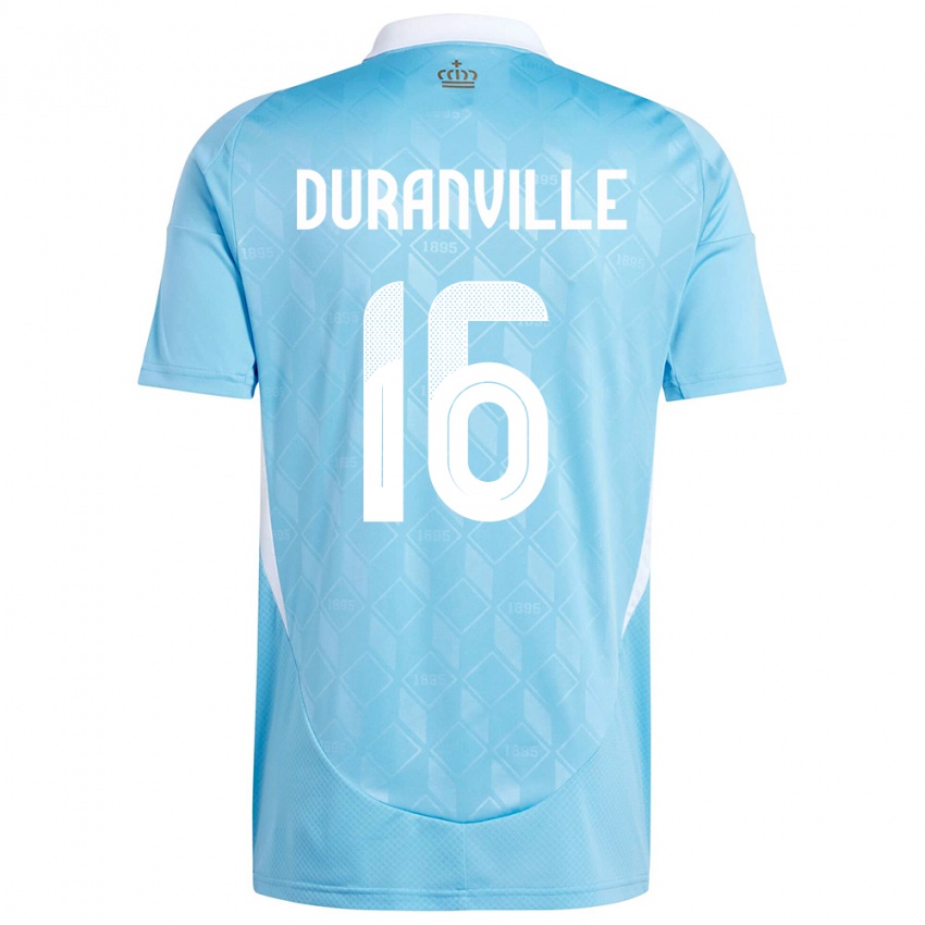 Kobiety Belgia Julien Duranville #16 Niebieski Wyjazdowa Koszulka 24-26 Koszulki Klubowe