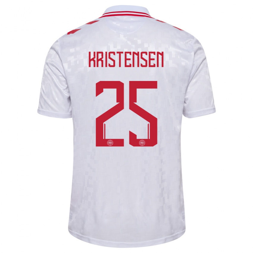 Kobiety Dania Rasmus Kristensen #25 Biały Wyjazdowa Koszulka 24-26 Koszulki Klubowe