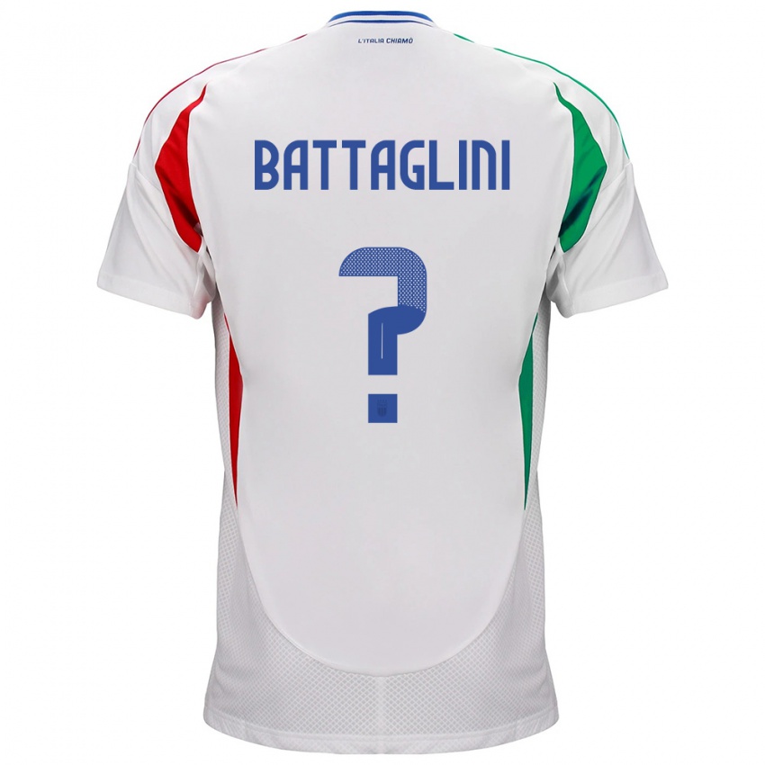 Kobiety Włochy Pietro Battaglini #0 Biały Wyjazdowa Koszulka 24-26 Koszulki Klubowe