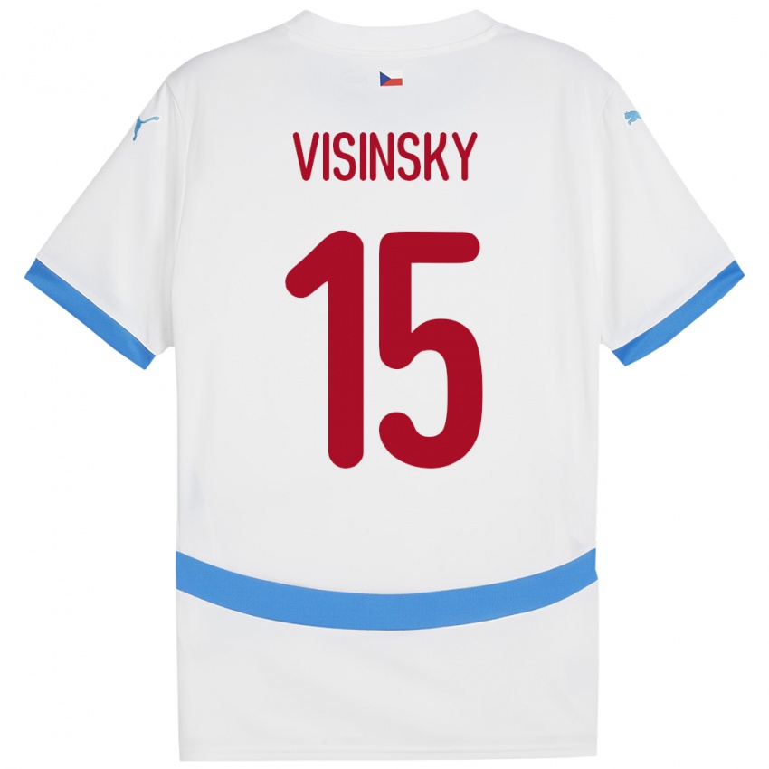 Kobiety Czechy Denis Visinsky #15 Biały Wyjazdowa Koszulka 24-26 Koszulki Klubowe