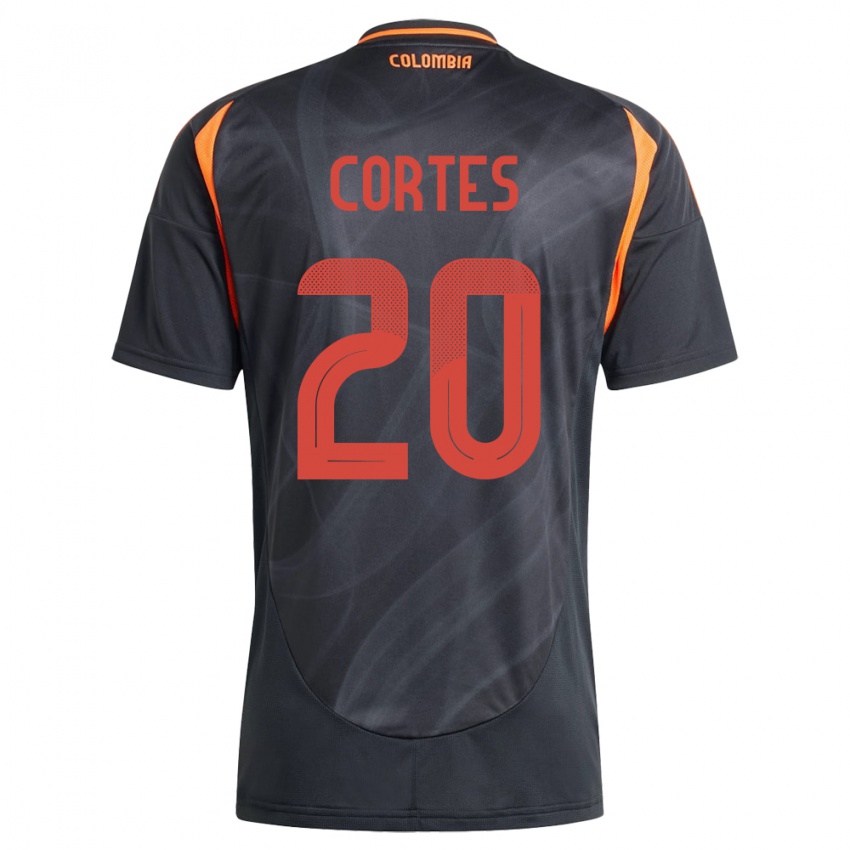 Kobiety Kolumbia Óscar Cortés #20 Czarny Wyjazdowa Koszulka 24-26 Koszulki Klubowe