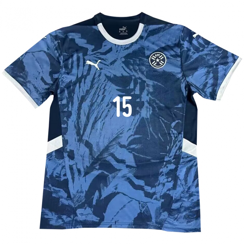 Kobiety Paragwaj Éver Coronel #15 Niebieski Wyjazdowa Koszulka 24-26 Koszulki Klubowe