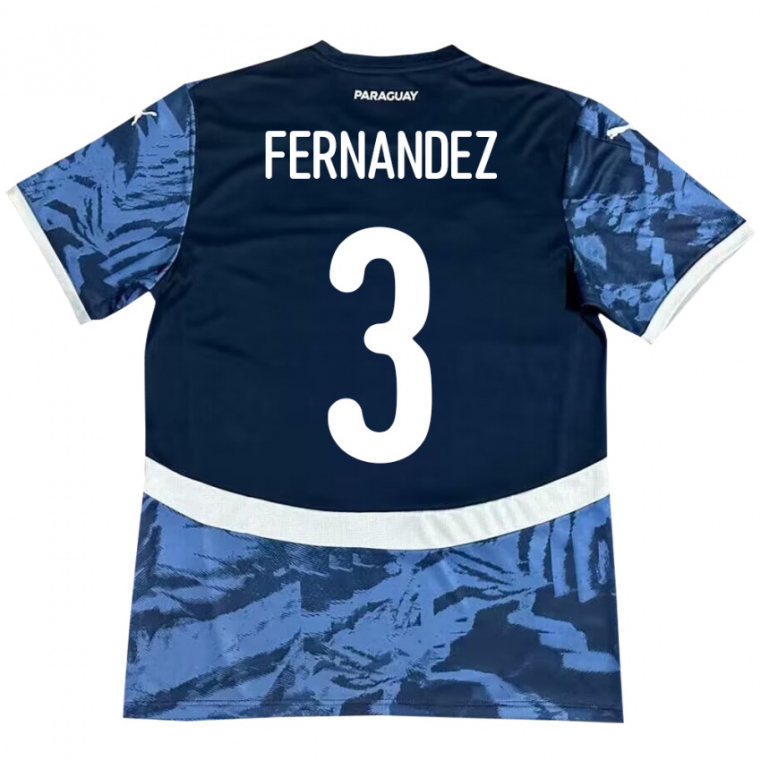 Kobiety Paragwaj Roberto Fernández #3 Niebieski Wyjazdowa Koszulka 24-26 Koszulki Klubowe