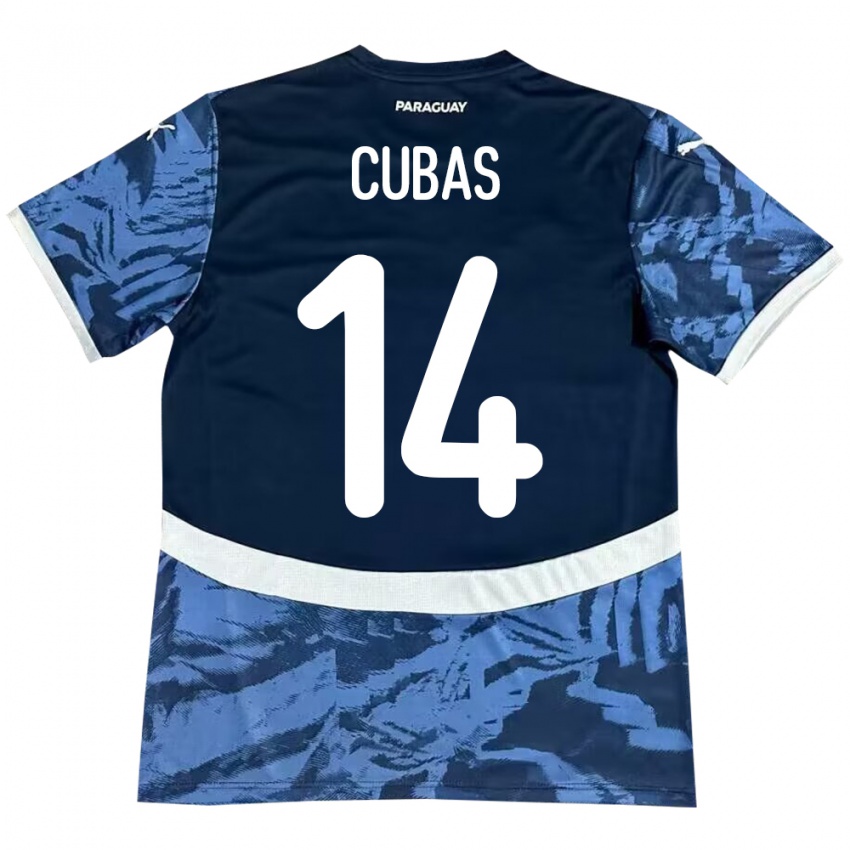 Kobiety Paragwaj Andrés Cubas #14 Niebieski Wyjazdowa Koszulka 24-26 Koszulki Klubowe