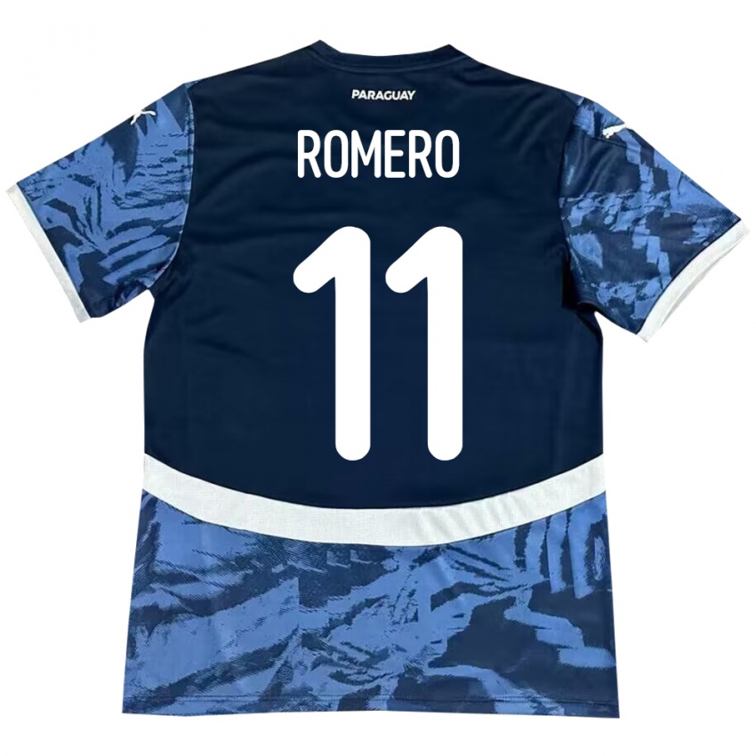 Kobiety Paragwaj Ángel Romero #11 Niebieski Wyjazdowa Koszulka 24-26 Koszulki Klubowe