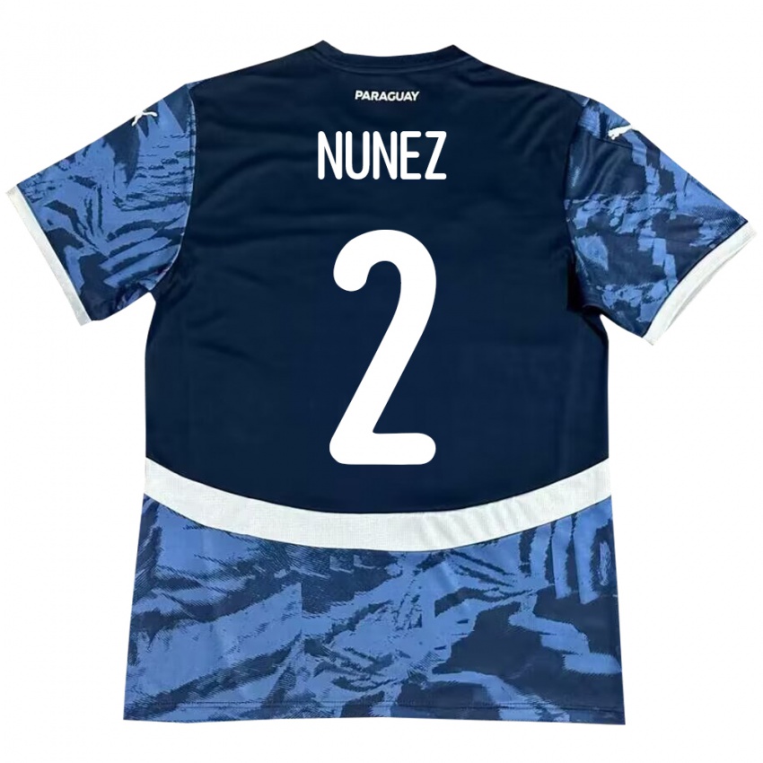 Kobiety Paragwaj Alan Núñez #2 Niebieski Wyjazdowa Koszulka 24-26 Koszulki Klubowe