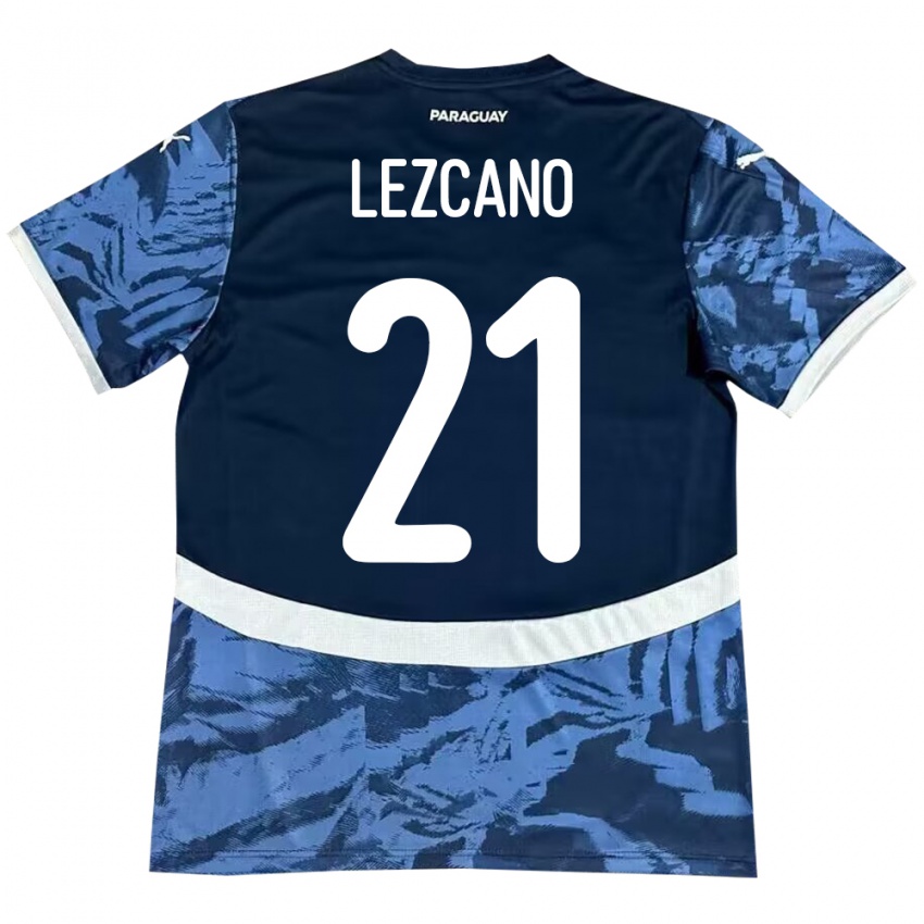 Kobiety Paragwaj Rubén Lezcano #21 Niebieski Wyjazdowa Koszulka 24-26 Koszulki Klubowe