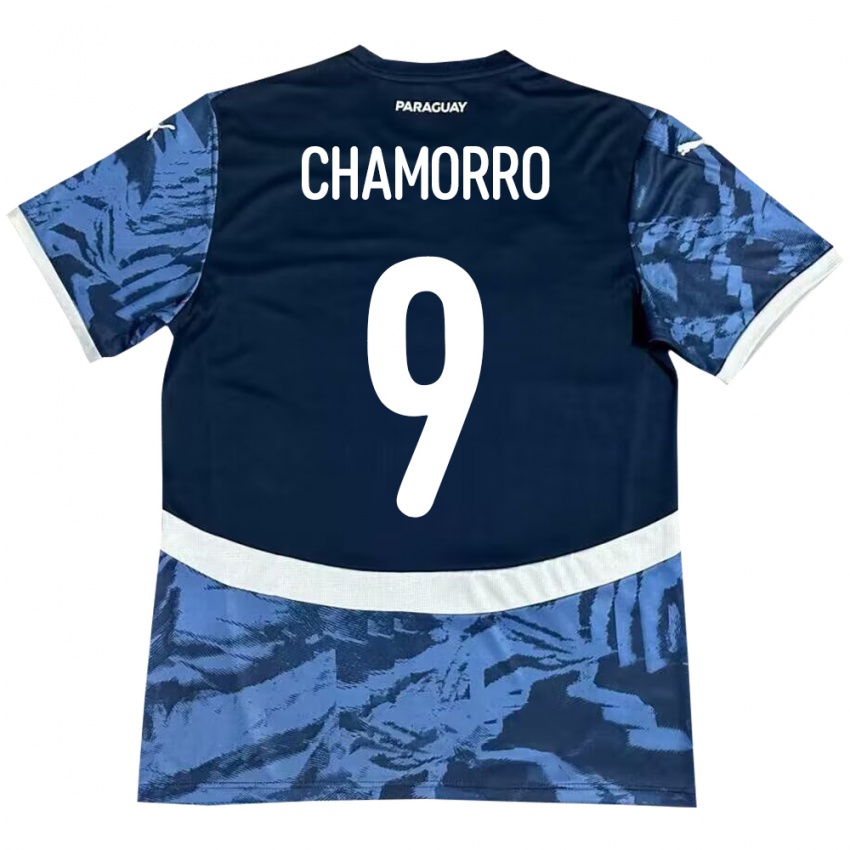 Kobiety Paragwaj Lice Chamorro #9 Niebieski Wyjazdowa Koszulka 24-26 Koszulki Klubowe