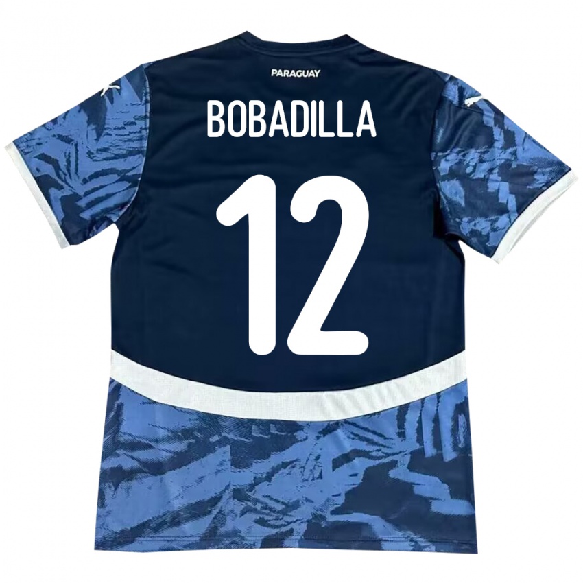 Kobiety Paragwaj Alicia Bobadilla #12 Niebieski Wyjazdowa Koszulka 24-26 Koszulki Klubowe
