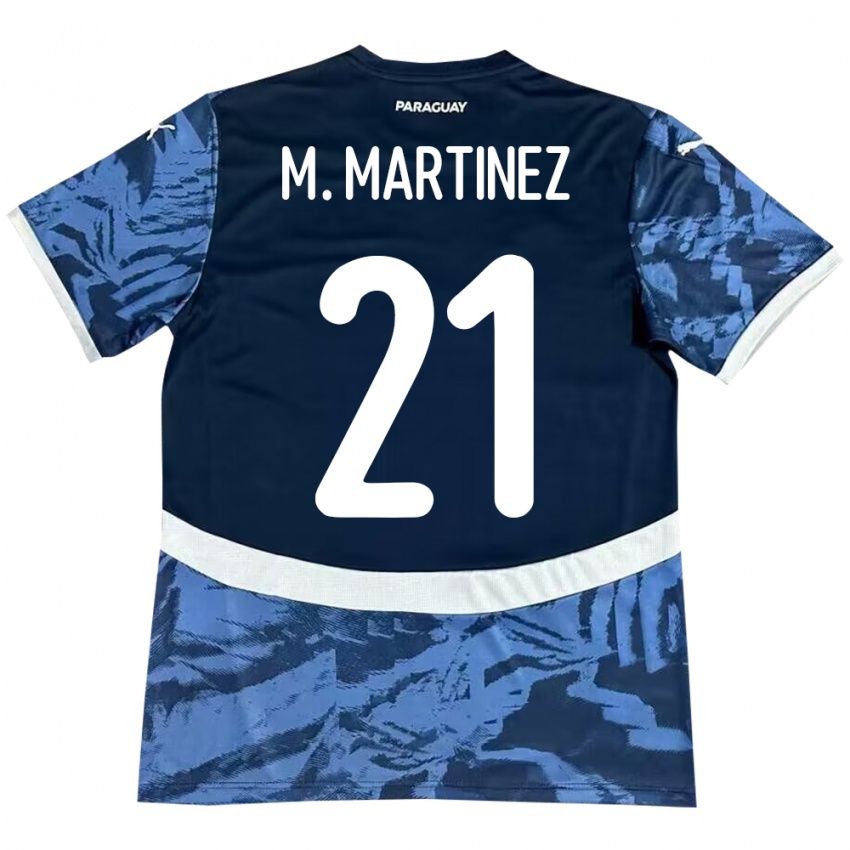 Kobiety Paragwaj María Martínez #21 Niebieski Wyjazdowa Koszulka 24-26 Koszulki Klubowe