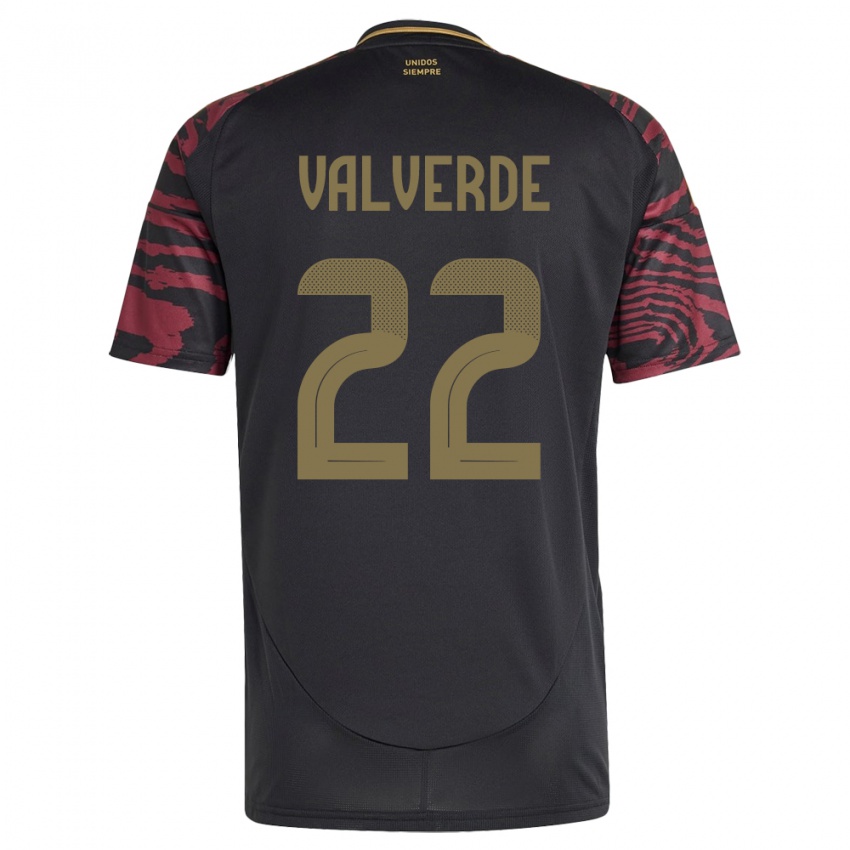 Kobiety Peru Malena Valverde #22 Czarny Wyjazdowa Koszulka 24-26 Koszulki Klubowe