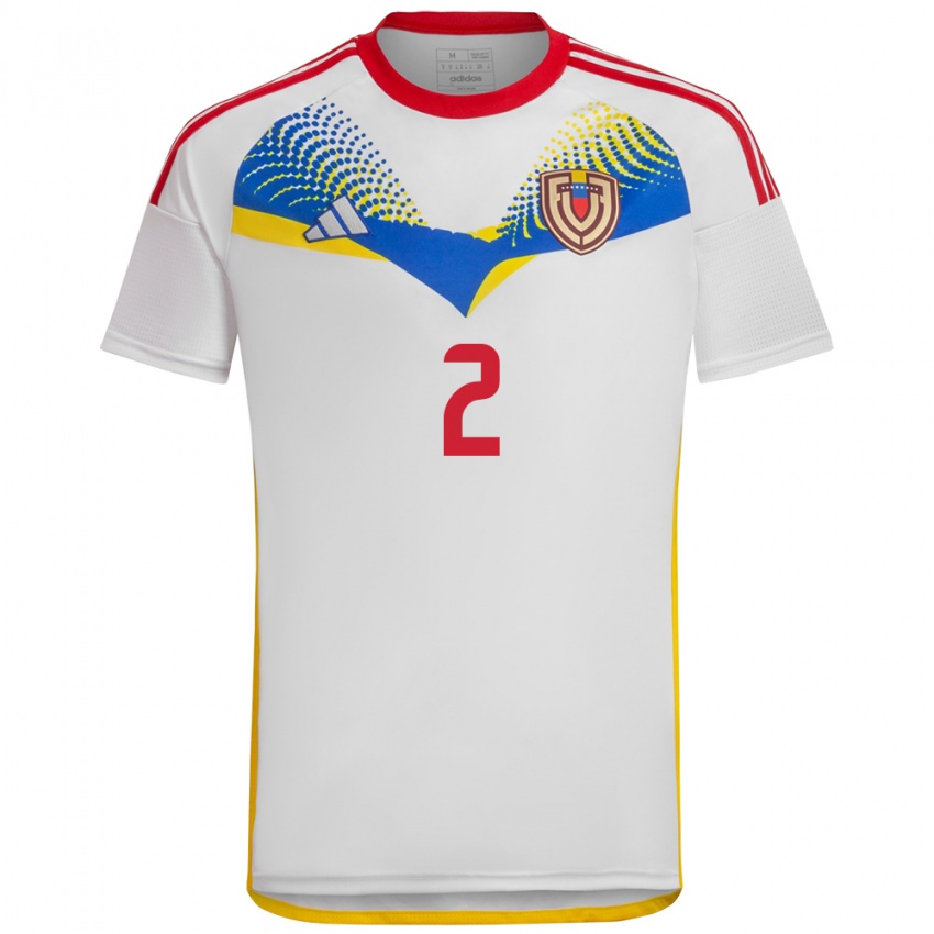 Kobiety Wenezuela Pablo Ibarra #2 Biały Wyjazdowa Koszulka 24-26 Koszulki Klubowe