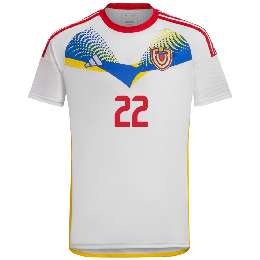 Kobiety Wenezuela Pedro Fulco #22 Biały Wyjazdowa Koszulka 24-26 Koszulki Klubowe
