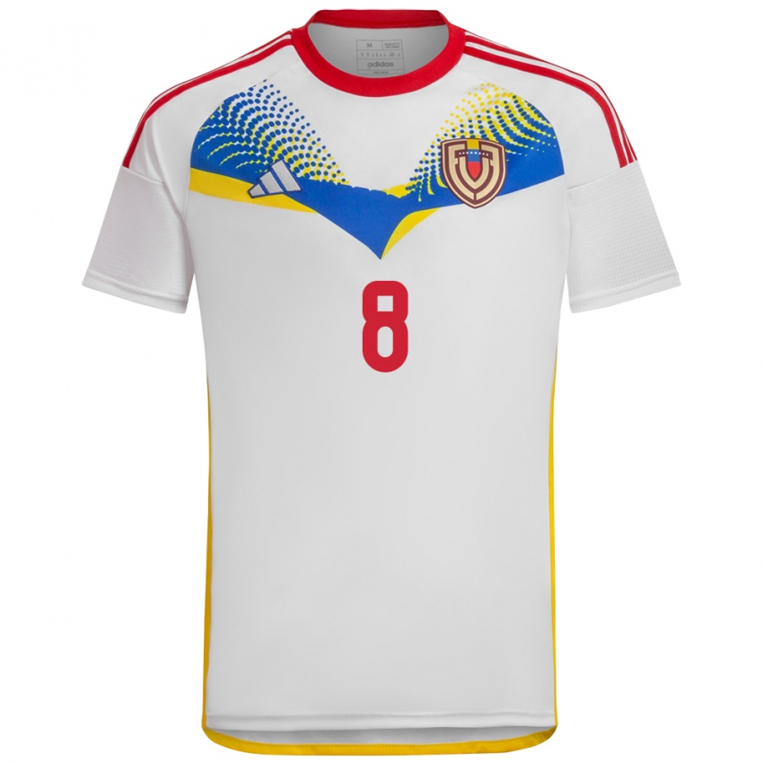 Kobiety Wenezuela Giovanny Sequera #8 Biały Wyjazdowa Koszulka 24-26 Koszulki Klubowe