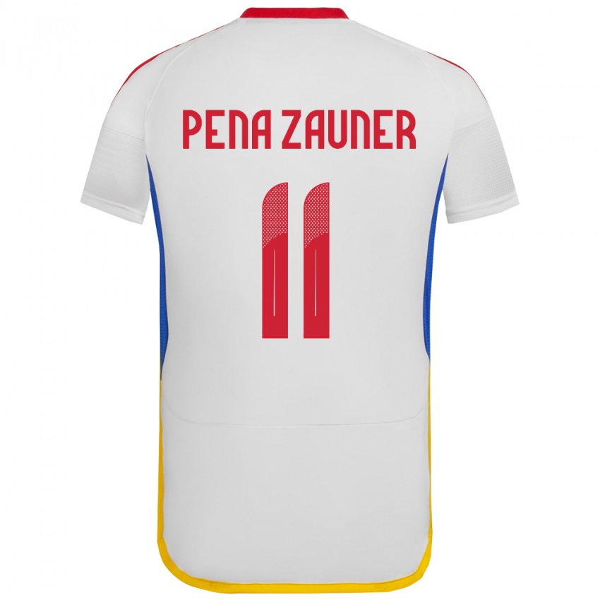 Kobiety Wenezuela Enrique Peña Zauner #11 Biały Wyjazdowa Koszulka 24-26 Koszulki Klubowe
