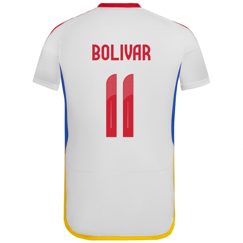 Kobiety Wenezuela Jovanny Bolívar #11 Biały Wyjazdowa Koszulka 24-26 Koszulki Klubowe