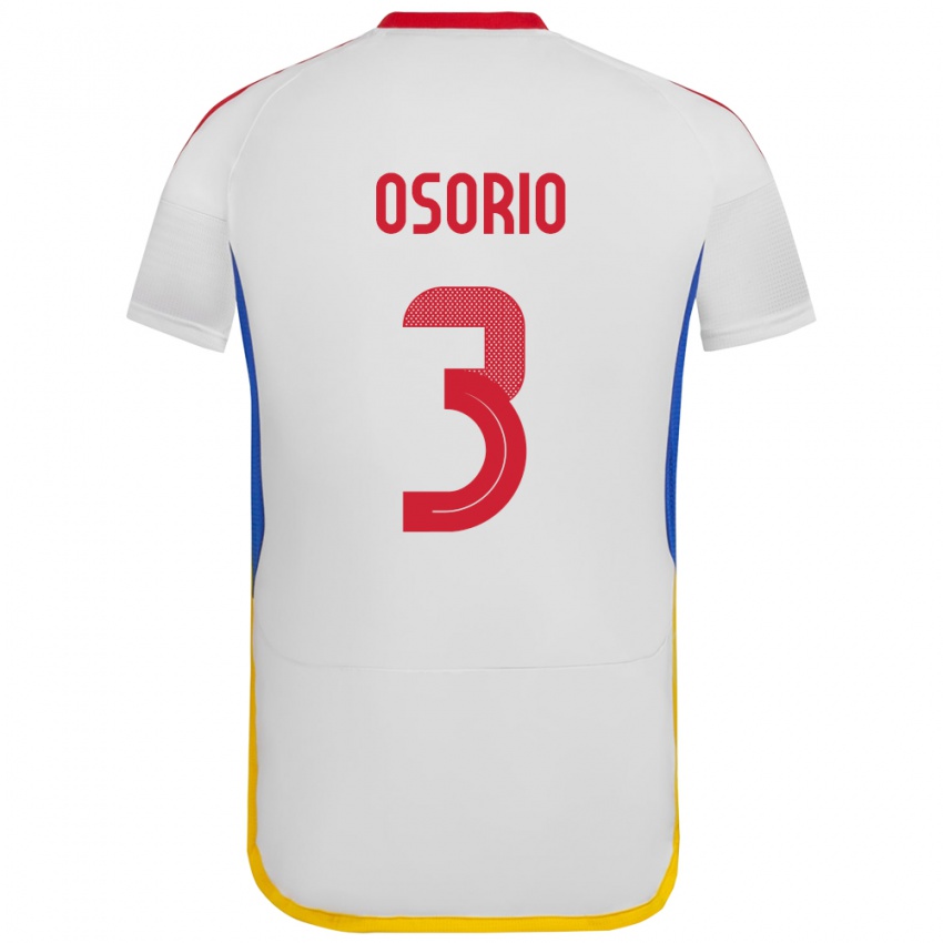 Kobiety Wenezuela Yordan Osorio #3 Biały Wyjazdowa Koszulka 24-26 Koszulki Klubowe