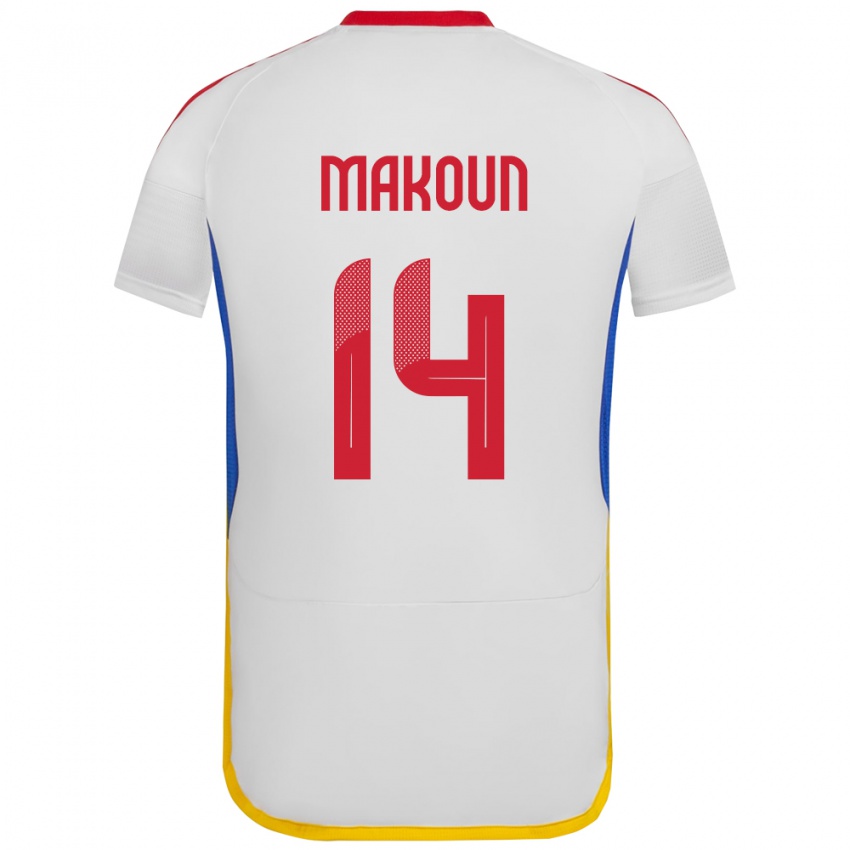 Kobiety Wenezuela Christian Makoun #14 Biały Wyjazdowa Koszulka 24-26 Koszulki Klubowe