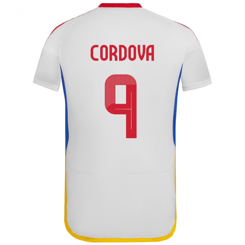Kobiety Wenezuela Sergio Córdova #9 Biały Wyjazdowa Koszulka 24-26 Koszulki Klubowe