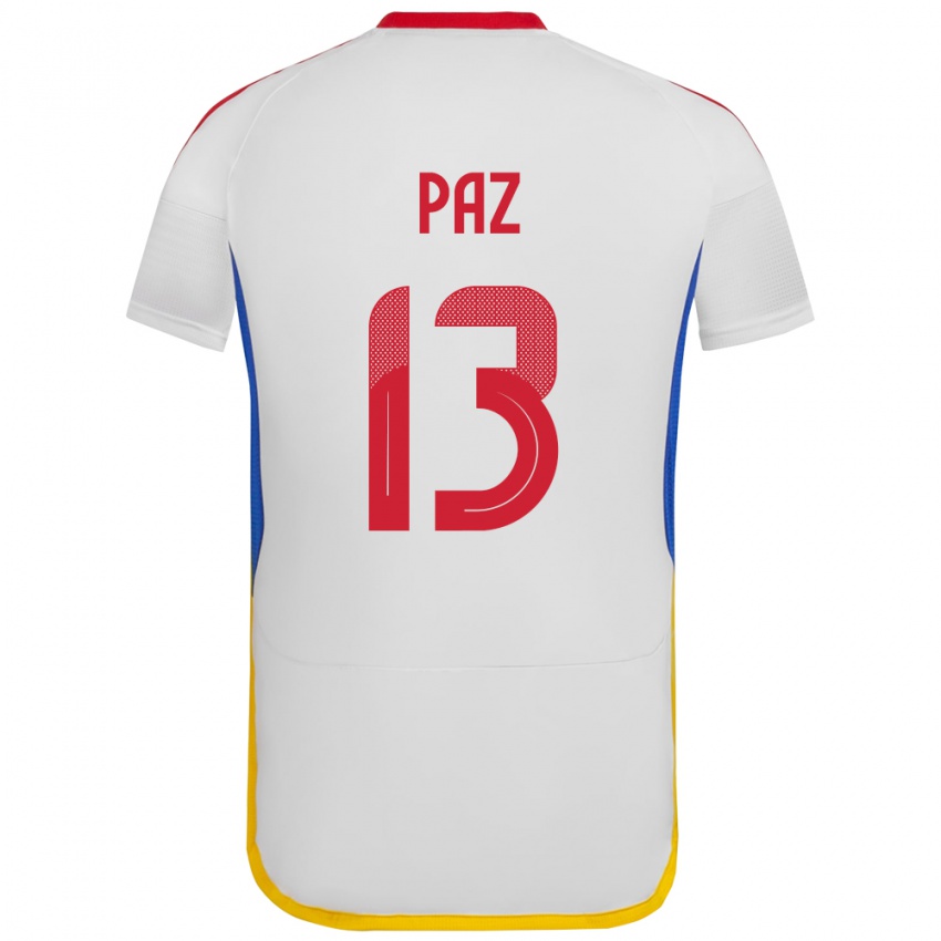 Kobiety Wenezuela Jesús Paz #13 Biały Wyjazdowa Koszulka 24-26 Koszulki Klubowe