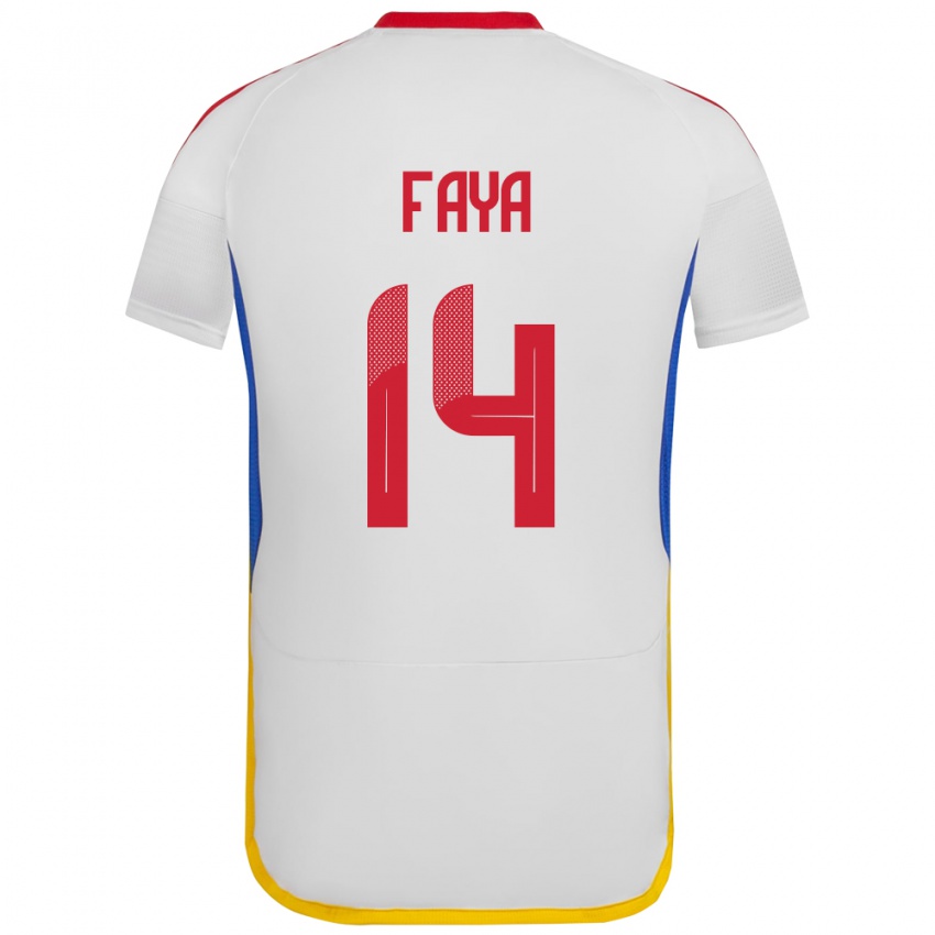 Kobiety Wenezuela Carlos Faya #14 Biały Wyjazdowa Koszulka 24-26 Koszulki Klubowe