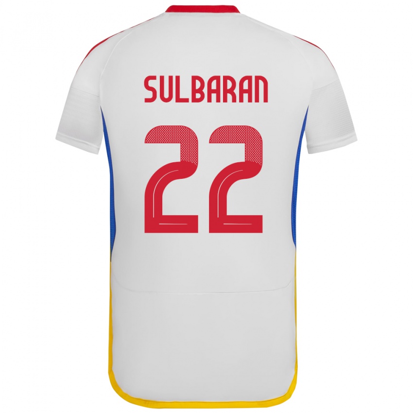 Kobiety Wenezuela Manuel Sulbarán #22 Biały Wyjazdowa Koszulka 24-26 Koszulki Klubowe