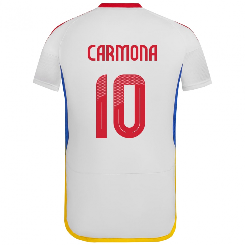 Kobiety Wenezuela Wikelman Carmona #10 Biały Wyjazdowa Koszulka 24-26 Koszulki Klubowe