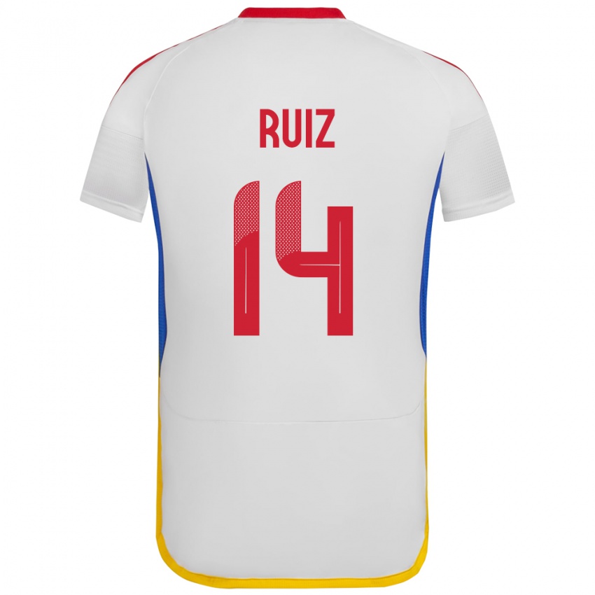 Kobiety Wenezuela Maicol Ruiz #14 Biały Wyjazdowa Koszulka 24-26 Koszulki Klubowe