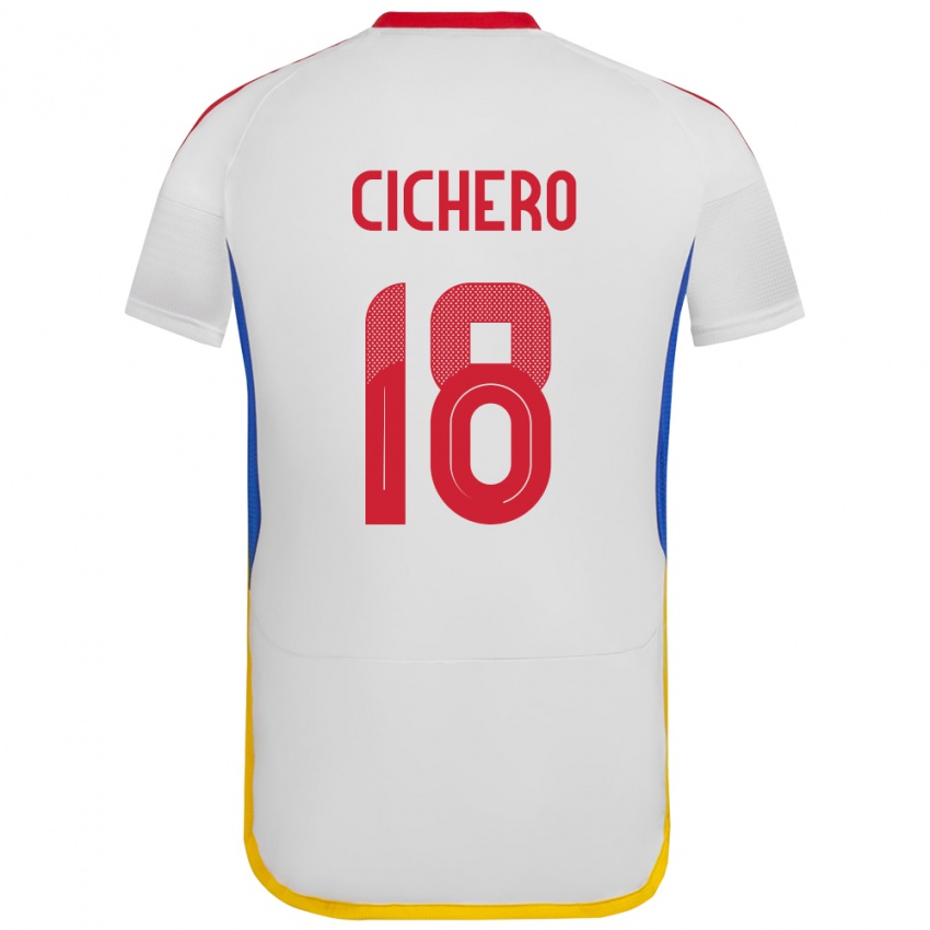 Kobiety Wenezuela Alejandro Cichero #18 Biały Wyjazdowa Koszulka 24-26 Koszulki Klubowe