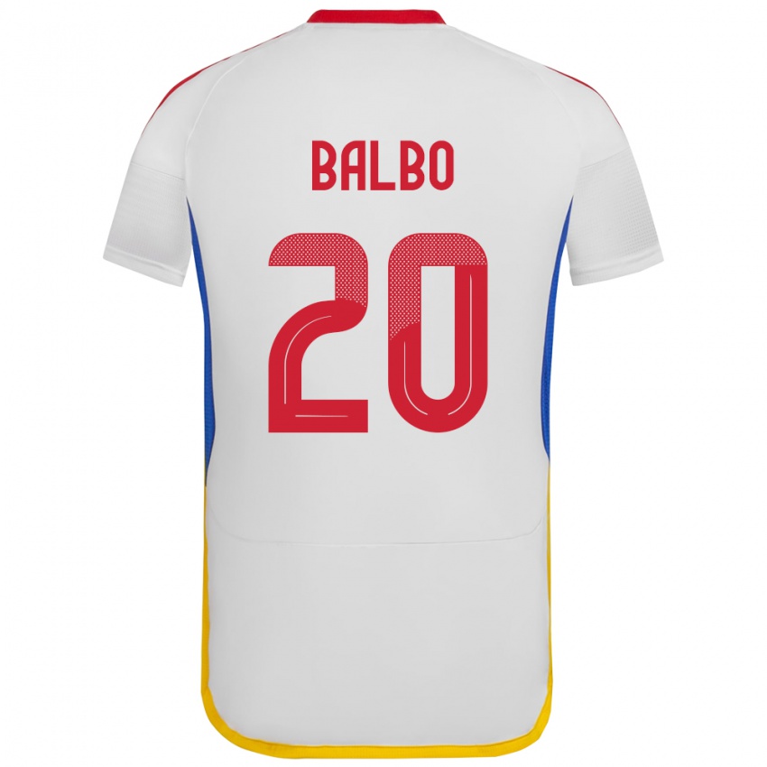 Kobiety Wenezuela Luis Balbo #20 Biały Wyjazdowa Koszulka 24-26 Koszulki Klubowe
