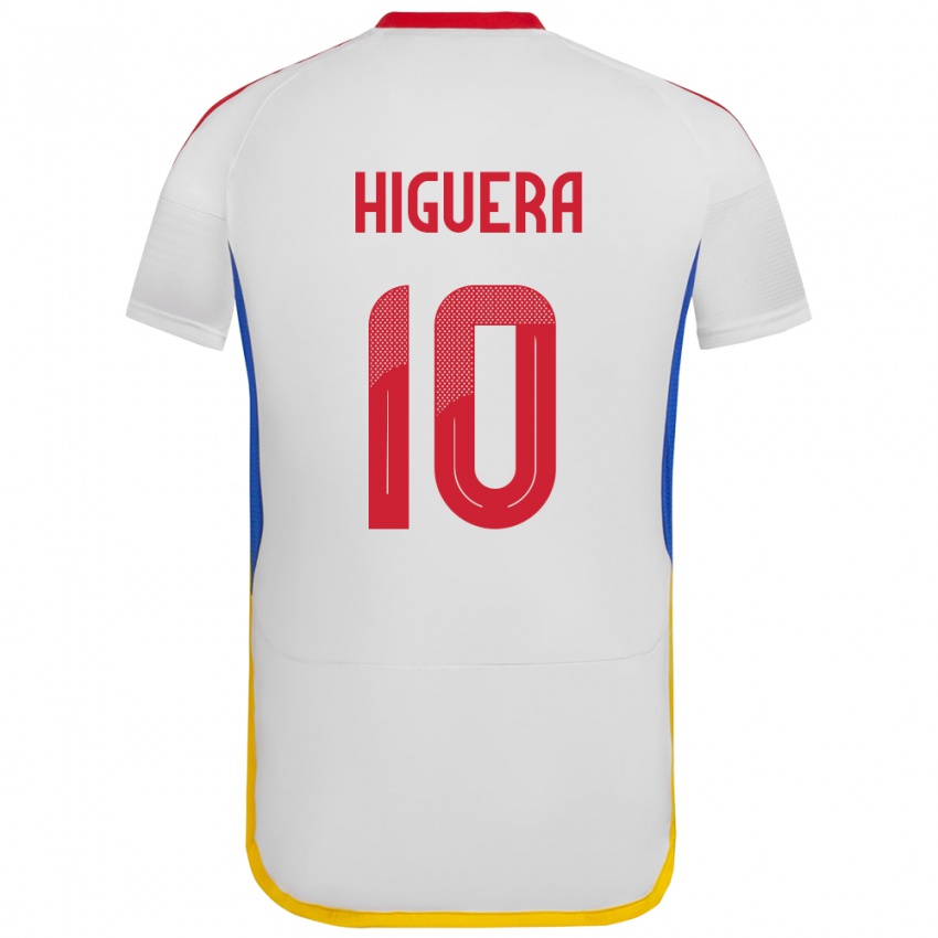 Kobiety Wenezuela Enyerliannys Higuera #10 Biały Wyjazdowa Koszulka 24-26 Koszulki Klubowe