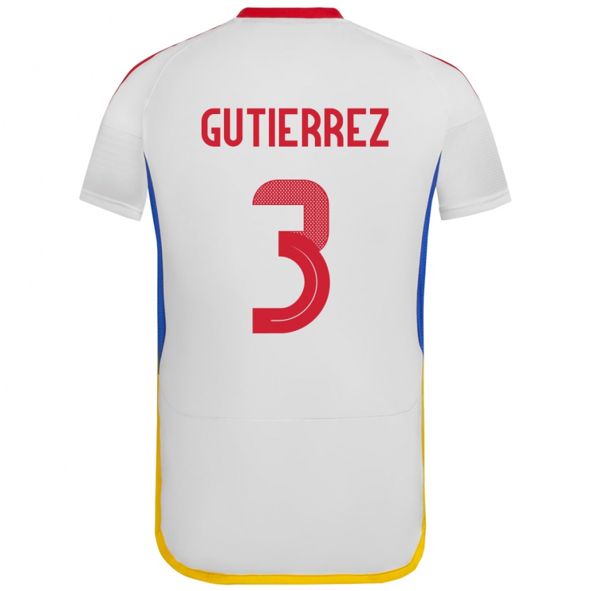 Kobiety Wenezuela Nairelis Gutiérrez #3 Biały Wyjazdowa Koszulka 24-26 Koszulki Klubowe