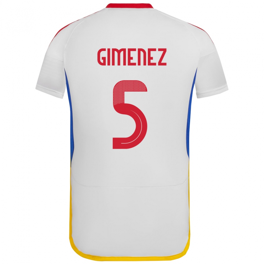 Kobiety Wenezuela Yenifer Giménez #5 Biały Wyjazdowa Koszulka 24-26 Koszulki Klubowe