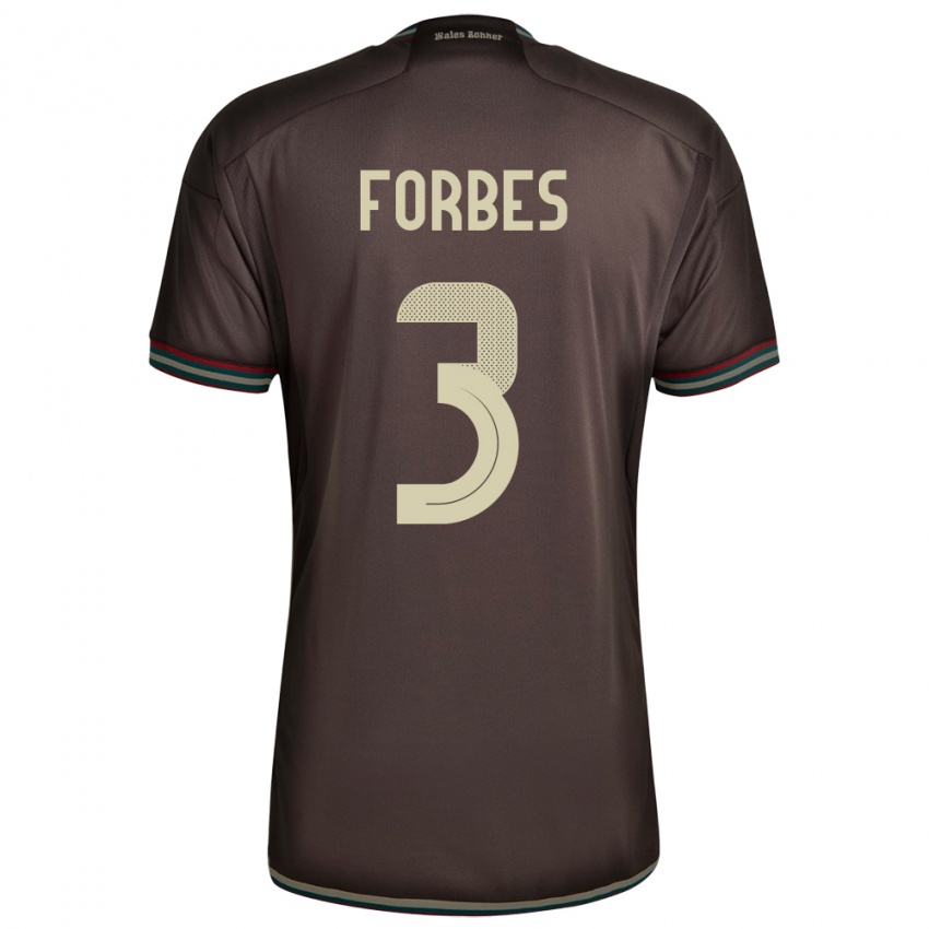 Kobiety Jamajka Michael Forbes #3 Nocny Brąz Wyjazdowa Koszulka 24-26 Koszulki Klubowe