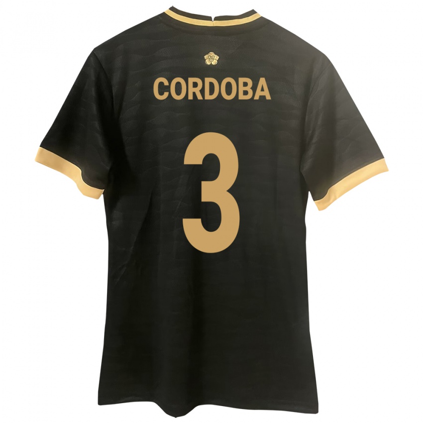 Kobiety Panama José Córdoba #3 Czarny Wyjazdowa Koszulka 24-26 Koszulki Klubowe