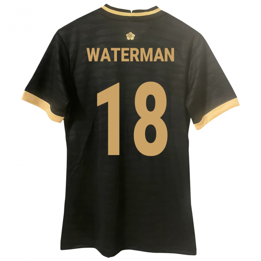 Kobiety Panama Cecilio Waterman #18 Czarny Wyjazdowa Koszulka 24-26 Koszulki Klubowe