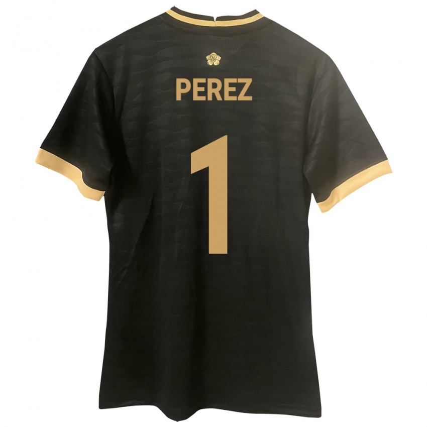 Kobiety Panama Miguel Pérez #1 Czarny Wyjazdowa Koszulka 24-26 Koszulki Klubowe