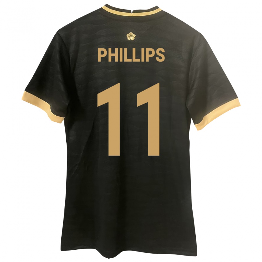 Kobiety Panama Ricardo Phillips #11 Czarny Wyjazdowa Koszulka 24-26 Koszulki Klubowe