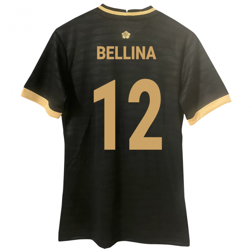Kobiety Panama Lucca Bellina #12 Czarny Wyjazdowa Koszulka 24-26 Koszulki Klubowe
