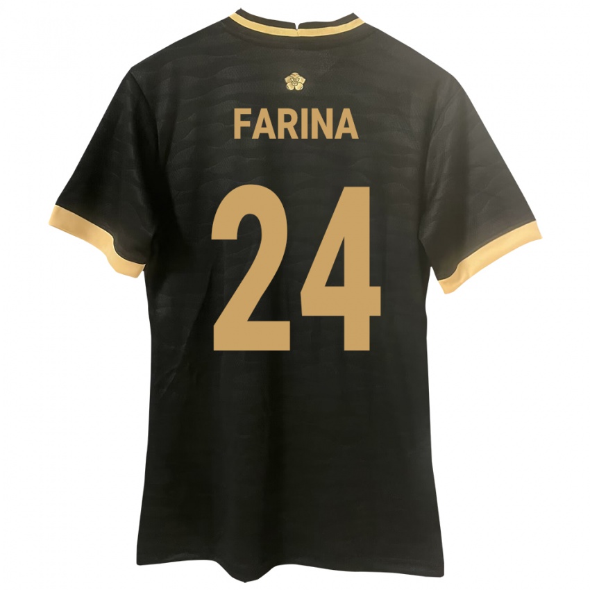 Kobiety Panama Edgardo Fariña #24 Czarny Wyjazdowa Koszulka 24-26 Koszulki Klubowe