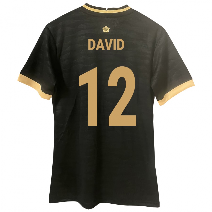 Kobiety Panama Said David #12 Czarny Wyjazdowa Koszulka 24-26 Koszulki Klubowe