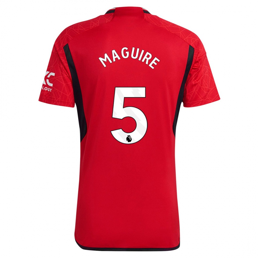 Dzieci Harry Maguire #5 Czerwony Domowa Koszulka 2023/24 Koszulki Klubowe